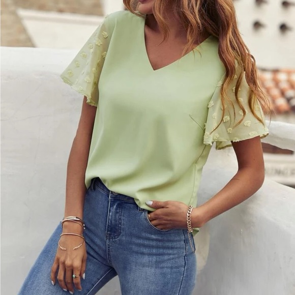 Boho Swiss dot sleeve blouse - Picture 4 of 7